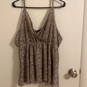 Floral tank top with v-neck neckline